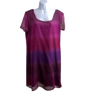 Vintage‎ Jeffrey & Dara Women's Purple Ombre Dress Size 16 Lagenlook Art To Wear
